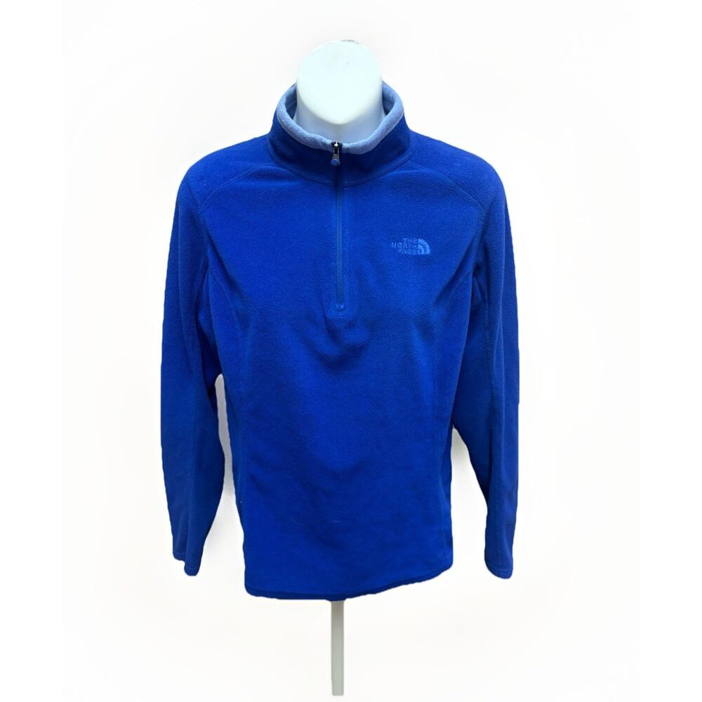 The North Face Womens Medium Blue 1/4 Zip Fleece Pullover Lightweight Jacket
